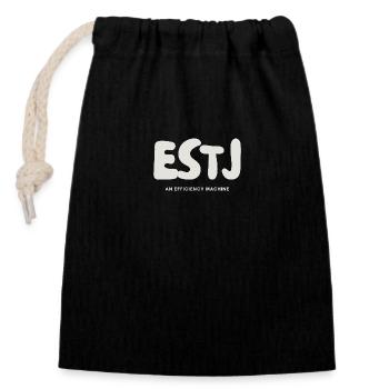 ESTJ MBTI Personality Type Extrovert - Closable cotton gift bag (14x20cm) - black - Front