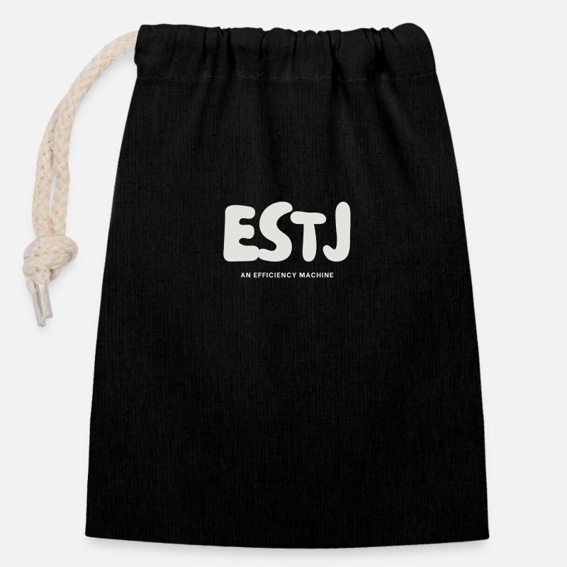 ESTJ MBTI Type de personnalité Extraverti - Sac cadeau en coton avec cordon (14 x 20 cm) - noir