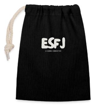 ESFJ Myers Briggs MBTI Personality Extrovert - Closable cotton gift bag (14x20cm) - black - Front