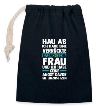 Kasachen Kasachstan - Verschließbarer Geschenkbeutel aus Baumwolle (14x20cm) - Navy - Vorne