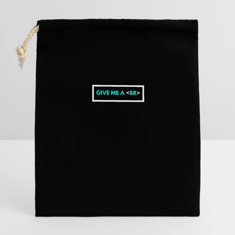 Codierung Humor Lustiger Programmierer Geschenk HTML Break Tag Verschließbarer Geschenkbeutel aus Baumwolle (14x20cm)