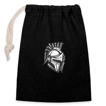 Spartan Helmet Sparta - Closable cotton gift bag (14x20cm) - black - Front