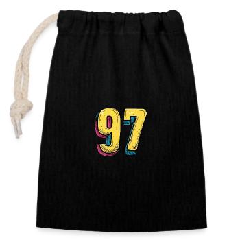 97 Number Comic - Closable cotton gift bag (14x20cm) - black - Front