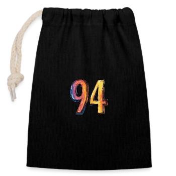 94 Number Comic - Closable cotton gift bag (14x20cm) - black - Front