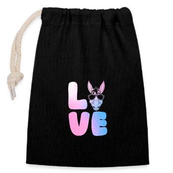 Donkey - Closable cotton gift bag (14x20cm) - black - Front