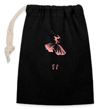 Ballet Dancer Illustration - Sports Design - Closable cotton gift bag (14x20cm) - black - Front
