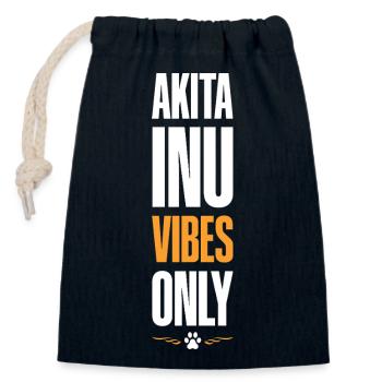 Akita Inu Vibes Only - Closable cotton gift bag (14x20cm) - navy - Front