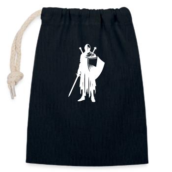Sword Warrior Proud Knight Warrior - Closable cotton gift bag (14x20cm) - navy - Front