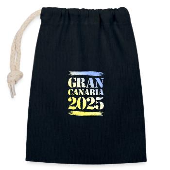 Gran Canaria 2025 - Closable cotton gift bag (14x20cm) - navy - Front