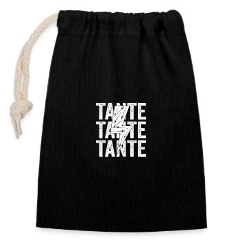Fencer Aunt Fencing - Closable cotton gift bag (14x20cm) - black - Front