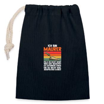 Master Bricklayer Journeyman Bricklayer - Closable cotton gift bag (14x20cm) - navy - Front
