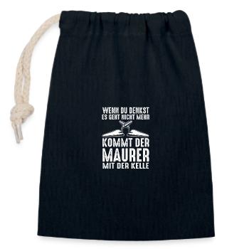 Master Bricklayer Journeyman Bricklayer - Closable cotton gift bag (14x20cm) - navy - Front