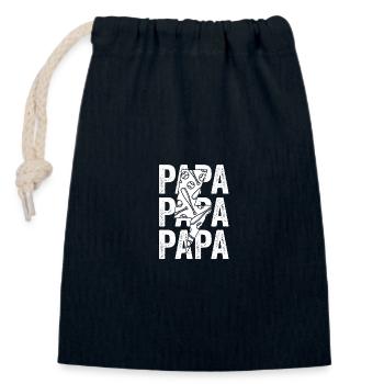 Baseballspieler Vater Papa Baseball - Verschließbarer Geschenkbeutel aus Baumwolle (14x20cm) - Navy - Vorne