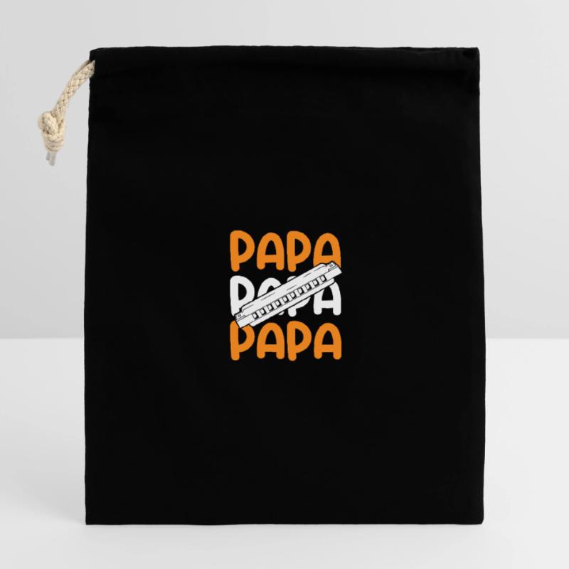 Harmonica Dad Father Harmonica Closable cotton gift bag (14x20cm)