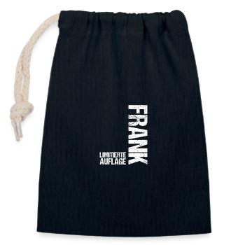 Frank - Verschließbarer Geschenkbeutel aus Baumwolle (14x20cm) - Navy - Vorne