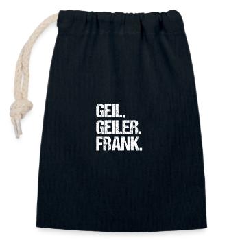 Franc - Sac cadeau en coton avec cordon (14 x 20 cm) - bleu marine - Devant