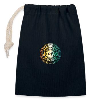 Jonas - Verschließbarer Geschenkbeutel aus Baumwolle (14x20cm) - Navy - Vorne