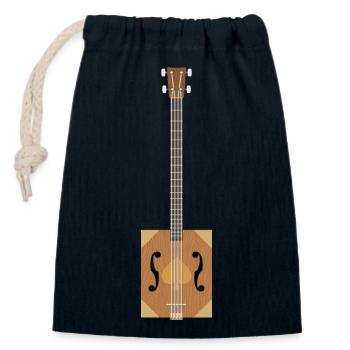 Guitare Cigar Box - Sac cadeau en coton avec cordon (14 x 20 cm) - bleu marine - Devant