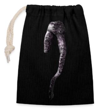 One-legged carrot - Closable cotton gift bag (14x20cm) - black - Front