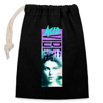 ACID VIBES Shirt - Closable cotton gift bag (14x20cm) - black - Front