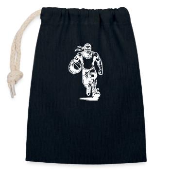 Stormy basketball coach with ball - Closable cotton gift bag (14x20cm) - navy - Front