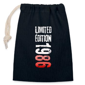 LIMITED EDITION 1986 - Sac cadeau en coton avec cordon (14 x 20 cm) - bleu marine - Devant