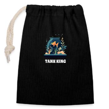 🤿Aquarium "TANK KING" Shirt 🤿 - Closable cotton gift bag (14x20cm) - black - Front