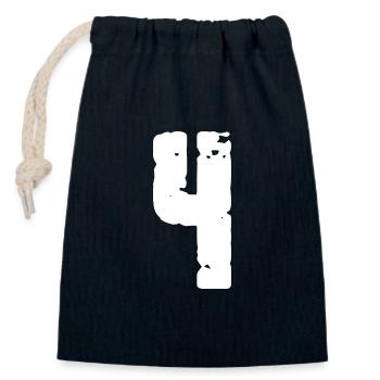 4 Number Vintage - Closable cotton gift bag (14x20cm) - navy - Front