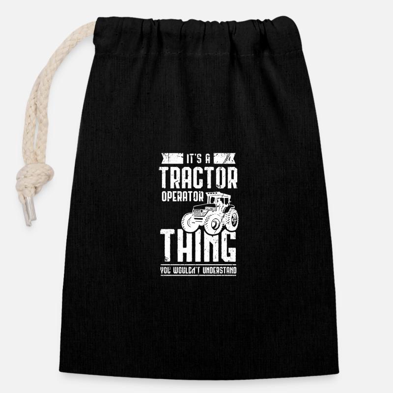 It's a tractor driver thing you don't want - Closable cotton gift bag (14x20cm) - black