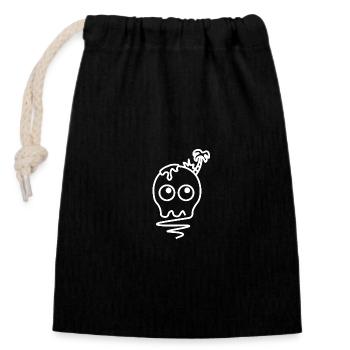 Skull Island (white) - Closable cotton gift bag (14x20cm) - black - Front