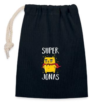 Jonas - Verschließbarer Geschenkbeutel aus Baumwolle (14x20cm) - Navy - Vorne