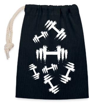 fitness - Closable cotton gift bag (14x20cm) - navy - Front