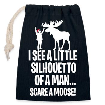 Christmas I see a little silhouetto of a man Rock - Closable cotton gift bag (14x20cm) - navy - Front