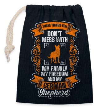 Dog Dog Sports Protection Service Guard Dog - Closable cotton gift bag (14x20cm) - navy - Front