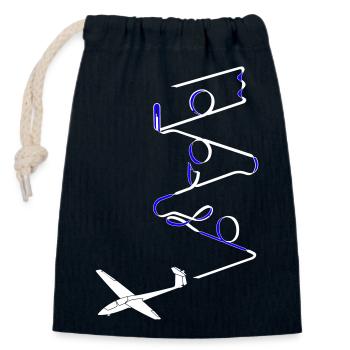 Segelflugzeug Segelfliegen Segelflug Segelflieger - Verschließbarer Geschenkbeutel aus Baumwolle (14x20cm) - Navy - Vorne