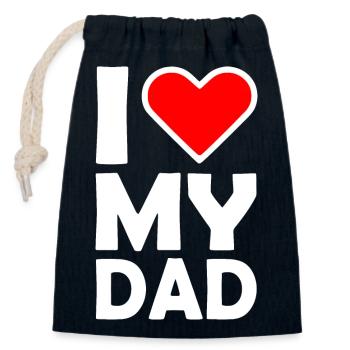 I love my dad - Verschließbarer Geschenkbeutel aus Baumwolle (14x20cm) - Navy - Vorne