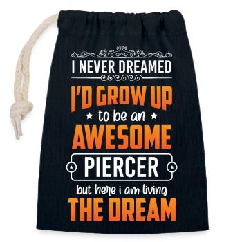 Piercer Schmerz Humor - Verschließbarer Geschenkbeutel aus Baumwolle (14x20cm) - Navy - Vorne