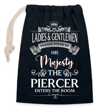 Piercer Schmerz - Verschließbarer Geschenkbeutel aus Baumwolle (14x20cm) - Navy - Vorne