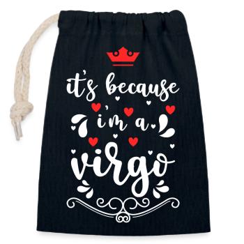 Propriétés d’anniversaire Vierge Planète - Sac cadeau en coton avec cordon (14 x 20 cm) - bleu marine - Devant