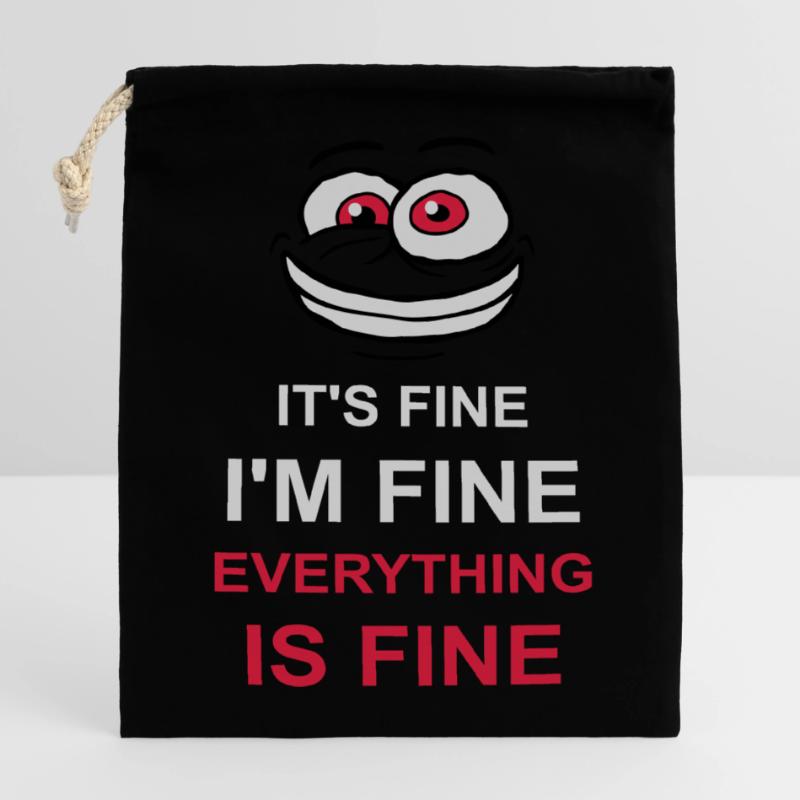 Tout va bien devis Sac cadeau en coton avec cordon (14 x 20 cm)