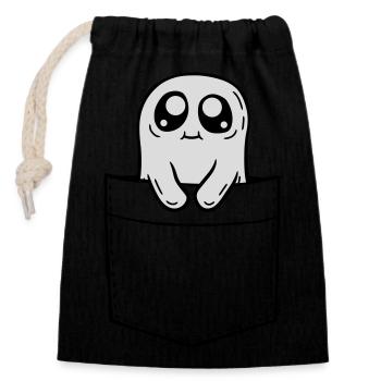 Chest pocket ghost take comic - Closable cotton gift bag (14x20cm) - black - Front