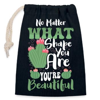 Kaktus Stacheln Blumentopf Urlaub - Verschließbarer Geschenkbeutel aus Baumwolle (14x20cm) - Navy - Vorne