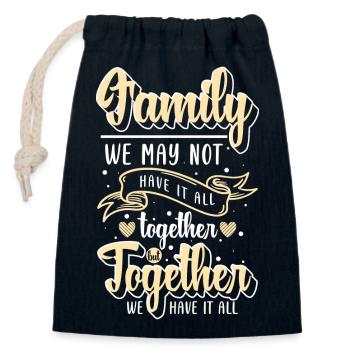 Liebe Treffen Familienurlaub Eltern - Verschließbarer Geschenkbeutel aus Baumwolle (14x20cm) - Navy - Vorne
