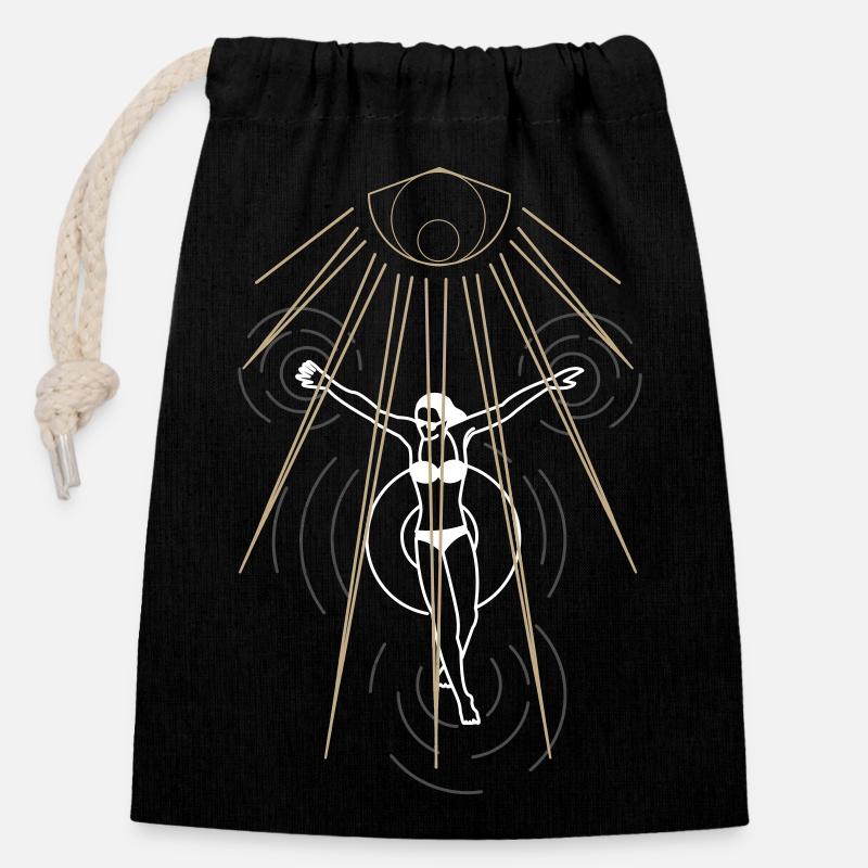 Sun religion - Closable cotton gift bag (14x20cm) - black