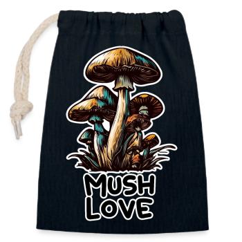 PILZ. MUSH LIEBE - Verschließbarer Geschenkbeutel aus Baumwolle (14x20cm) - Navy - Vorne