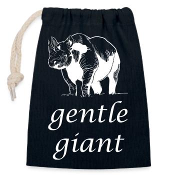 Rhinoceros gentle giant - Closable cotton gift bag (14x20cm) - navy - Front