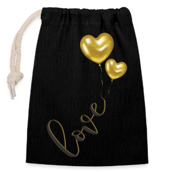 Love Balloons Heart Flies - Closable cotton gift bag (14x20cm) - black - Front