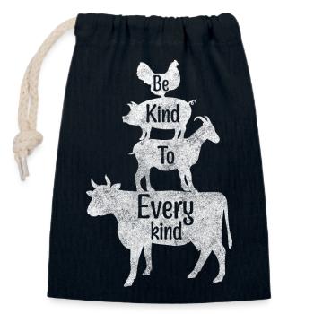 Animal Welfare Vegan Animal Shelter - Closable cotton gift bag (14x20cm) - navy - Front