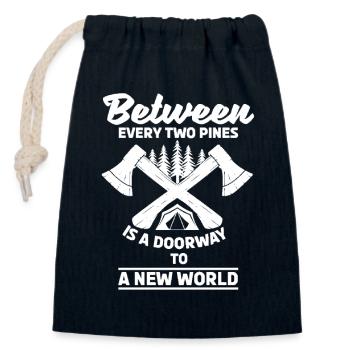 Gateway to a new world - Closable cotton gift bag (14x20cm) - navy - Front