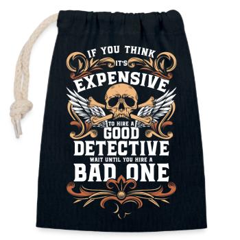 Agent Investigator Inspector Crime - Closable cotton gift bag (14x20cm) - navy - Front